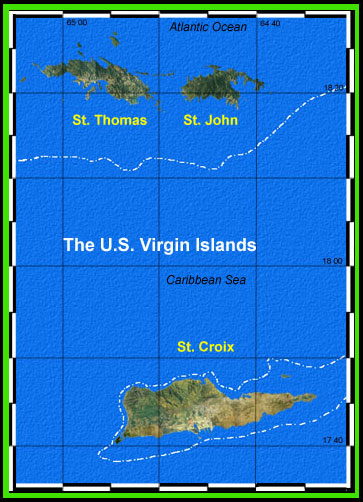 Map of the United States Virgin Islands.
Smiling Lizard Research